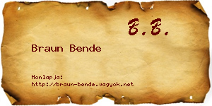 Braun Bende névjegykártya